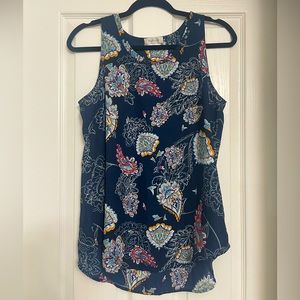 Van Heusen Navy Floral Blouse - Size M